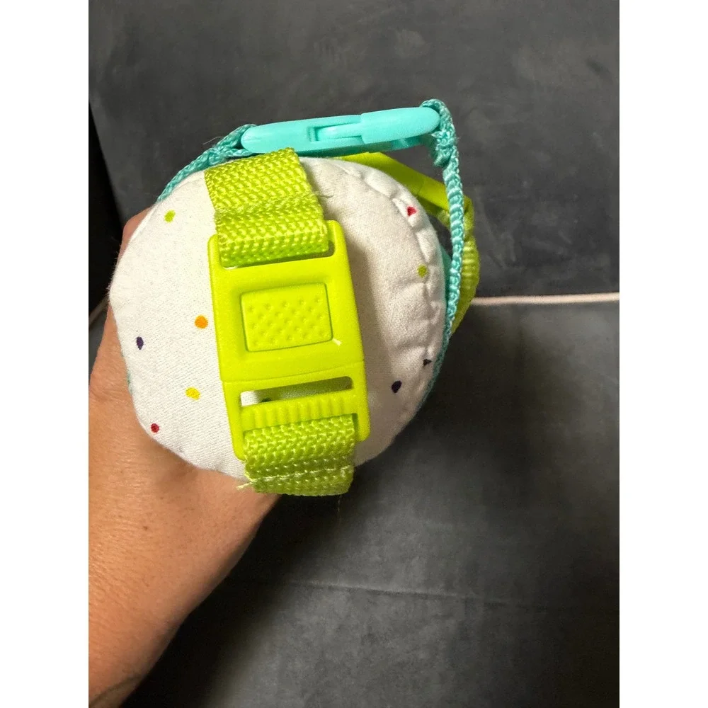 Lovevery Buckle Barrel Sensory Toddler Toy Teal Lime Montessori Motor Skill
